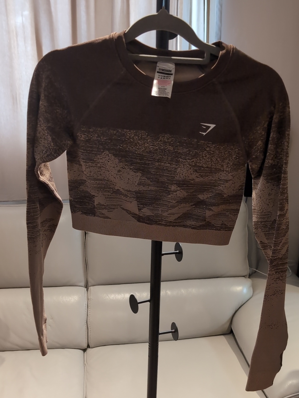 Gymshark Brown Seamless Cropped Sweat Top